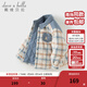 DAVE&BELLA children's quilted shirt winter new style boys' cotton clothes baby boy's warm top casual children's shirt plaid ready stock 110 cm (recommended height 100-110cm)