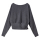 Shandubila Fashionable Wear Sweater Women's Winter Irregular Hem Round Neck Sweater Loose Warm Thick Top