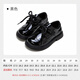Fuluo Mi Boys' Leather Shoes Spring Glossy Soft Sole Versatile Fashion Shoes Primary School Students Host Performance Etiquette Shoes Shadow Black 27