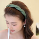 Qiji rabbit high skull headband women's face wash headband wide edge toothed hairpin hairpin headdress simple hair bundle khaki