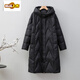 Early diameter winter fat plus down jacket for women medium length fat mm Chinese loose coat ethnic style black M recommended 90-160 Jin Jin equals 0.5 kg