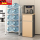 Tuojin single row double row multi-layer bucket rack mineral water storage rack office pure water bucket rack bottled water stand rack single bucket five layers - black