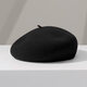 Langsha Hat Women's Winter Thick Pure Wool Beret Women's 2026 New Big Head Circumference Showing Face Small Versatile Bere Hat Black | Classic and Timeless One Size (56-58cm) Adjustable