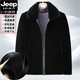 JEEP SPIRIT Jeep mink coat men's winter mink fur one-piece thickened warm hooded eco-friendly fur gold mink velvet coat black classic stand-up I collar XL 120-135Jin Jin equals 0.5 kg