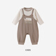 YEEHOO shopping mall same style baby long-sleeved baby boy clothes for outdoor crawling clothes cute cartoon jumpsuit stone brown 66cm