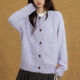CHOCOOLATE it Women's Classic Gentle Style Purple Cardigan Sweater Women's 2026 Spring New Soft Waxy Cotton Wool Sweater Purple Official Authentic One Size