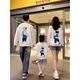 High-end parent-child wear 2025 new style for a family of three and four, spring, autumn and winter sweatshirts, mother-in-law, mother-in-law, children's wear, round neck, white thin section, 90cm for boys