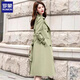 ROMON Lined Windbreaker Women's Mid-Length 2025 Autumn New Korean Style High-Quality Coat Women's Versatile Over-the-Knee Jacket Navy Lined L Recommended 116-130 Jin Jin equals 0.5 kg