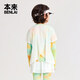 Benlai children's clothing cloud-like soft and cool fake two-piece sports children's long-sleeved T-shirt 2026 spring new style BTW460002 bright yellow print 120