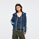 UOOYAA/Wuya 2026 Spring New Style Fantasy Undersea Navy Collar Drawstring Wool Cardigan Navy S