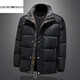 EMPORIO ARMANI Armani элитная легкая роскошная мужская модная зимняя одежда 90 бархатный пуховик с воротником-стойкой мужской повседневный белый утиный пуховик черный 2XL