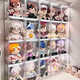 Yusenyi transparent dustproof acrylic display cabinet 40cm cotton doll storage box toy display box for living room can be huge size main picture can hold 40cm big baby 3 pieces