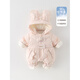 Disney White Duck Down Baby Girl Western Style Down Jumpsuit Winter Plush Warm Infant Down Jacket Winter Outing Wear Pink 66cm