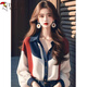 Woodpecker (TUCANO) Contrast Color Lantern Sleeve Shirt Women's Spring Clothing 2026 New French Retro Cold Style High-End Beautiful Top Picture Color XL 115-125