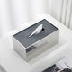 Stainless steel tissue box living room light luxury French Italian style home commercial dining table napkin box style matte black cover