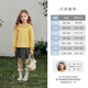 JELLYBABY French solid color lace long-sleeved T-shirt 26 new spring style girls lapel T-shirt antibacterial and soft big children yellow 110