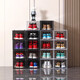 Yusenyi Magnetic High-top Sneaker Box Hard Plastic Thickened Solid Color Storage Box Acrylic Shoe Cabinet Shoe Rack Space-Saving Artifact 8349 Open Gray 3 Pack 34x26.5x18.5cm