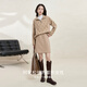 XIRAN 2025 Autumn and Winter New Style Milk Tea Color Gentle Style Commuting Casual Slim Top & Skirt Suit Women Milk Tea Color S