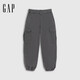 GAP Men's 2026 Spring New Workwear Pocket Elastic Waist Casual Loose Straight Leg Trousers 854017