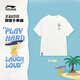 Li Ning (LI-NING) children's clothing children's sports short-sleeved boys' and older children's icy comfortable antibacterial loose T-shirt cultural shirt 140YHSW031-1
