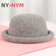 NY-NYM hat autumn and winter knitted wool dome Japanese style new versatile small head circumference ball hat curled edge cute small basin hat milk white 56-57cm