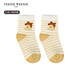 Teenie Weenie Kids 26-year-old new baby boy and girl cute contrasting striped short socks light yellow one size S