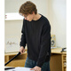 TonLion 2026 Spring New Men's Spliced Round Neck Sweatshirt Design Black American Heavyweight Fashion Brand Loose Men