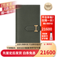 Hermès men's and women's wallets in calfskin, mid-length with crotch pocket, multiple card slots, H buckle, Chinese Valentine's Day gift, dark green