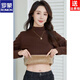 ROMON bottoming shirt plus velvet women's half turtleneck thickened autumn and winter combed velvet thermal top mid-high collar slim fit inner wear for women Brown M plus velvet style 90-100Jin Jin is equal to 0.5 kg