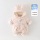 Disney White Duck Down Baby Girl Western Style Down Jumpsuit Winter Plush Warm Infant Down Jacket Winter Outing Wear Pink 66cm