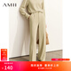 AMII Women's 2025 Autumn New V-neck Chiffon Shirt Wide-Leg Casual Pants High-end Fashion Suit Cardamom Green (Casual Pants) L 165/88A