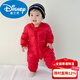Disney baby winter down jumpsuit for men and women, thickened winter outdoor clothing, plus down rompers, children's warm clothes, gray 59cm