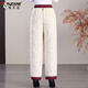 Woodpecker cotton pants for the elderly, women's velvet thickening, warm pants for outerwear, solid color grandma casual pants, elastic waist, winter, black 3XL recommended 120-135Jin Jin equals 0.5kg