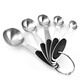 Yusenyi cross-border stainless steel measuring cup measuring spoon high temperature resistant baking measuring spoon set silicone coffee spoon baking tools black measuring spoon 5-piece set (pp)