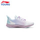 Li Ning Children's Spring and Summer Feiyun 3丨Reflective Running Shoes Youth Style Soft Breathable Low-top Casual Sports Shoes Standard White/Condensation Purple-2 33
