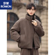 罗蒙（ROMON）2026冬季新款羽绒服男设计感宽松百搭加厚保暖立领面包服短款外套 黑色 M