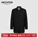 HECHTER Shopping mall same style wool windbreaker men's business casual woolen windbreaker jacket men's LJ21501 black 2XL (54)