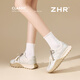 ZHR Zeze Dexun Shoes Women's 2026 Spring New Thick-soled Heightening Sports Shoes Women's Retro Style Women's Shoes KS299 Beige 37