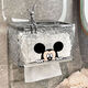 Fantasy bathroom tissue box wall-mounted waterproof punched storage rack toilet paper box paper box toilet paper roll Mickey sticker wall hanging tissue box two pack