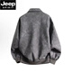 JEEP SPIRIT Jeep leather jacket men's spring and autumn American retro jacket couple coat women's wasteland style winter velvet top ins Free a bag of sachet - dark gray XL 130-150Jin Jin is equal to 0.5 kg
