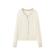 PEACEBIRD Shopping Mall Same Style 26 Spring New Triacetate Contrast Color Fake Two-piece Knitted Cardigan A1EDG1332 Bright White L 165