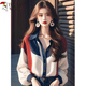 Woodpecker (TUCANO) Contrast Color Lantern Sleeve Shirt Women's Spring Clothing 2026 New French Retro Cold Style High-End Beautiful Top Picture Color XL 115-125