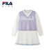 FILA children's clothing dress 2026 spring new style girls and children's fake two-piece woolen pleated skirt cloud white-WT 120