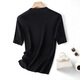 Sibaishe short sweater 2026 summer new women's clothing simple slim slim round neck pullover short-sleeved top black S