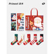 Pami Christmas Socks Women's Spring and Summer Mid-Tube Socks Cartoon Animated Christmas Gifts Spring Warm Parents Socks Gift Bag Christmas Socks Set B-Pack 5 pairs One size fits all (suitable for sizes 36-43) Contact customer service to write greeting cards