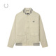 Fred Perry Herren-Breasted-Baseballjacke 2026 Frühjahr Neue britische Mode im Workwear-Stil Freizeitjacke Beige BGX M