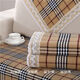 Fantasy Sofa Cushion Covered with Coarse Cloth Cushion Colored Cotton Small Grid 90x270cm