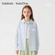 BalaOne children's clothing children's long-sleeved shirt girls 2026 new spring plaid fashion blue tone 00488 110