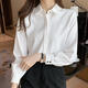 Playboy (PLAYBOY) 2026 spring and summer new versatile white shirt women's long-sleeved Korean style professional formal wear satin shirt women's top official flagship white S