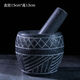 Black stone bluestone hand-carved stone mortar, garlic mortar, garlic pounder, bowl and mortar grinder, jar pounder, black stone carving number 14 cm diameter stone mortar